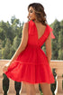 'Sienna' V-Neck Shoulder Mesh Dress - Celes Fashion